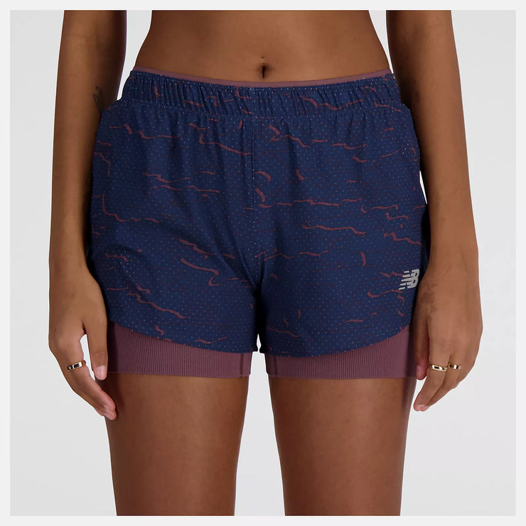 New Balance RC Printed 2-in-1 Short 3" - Femme